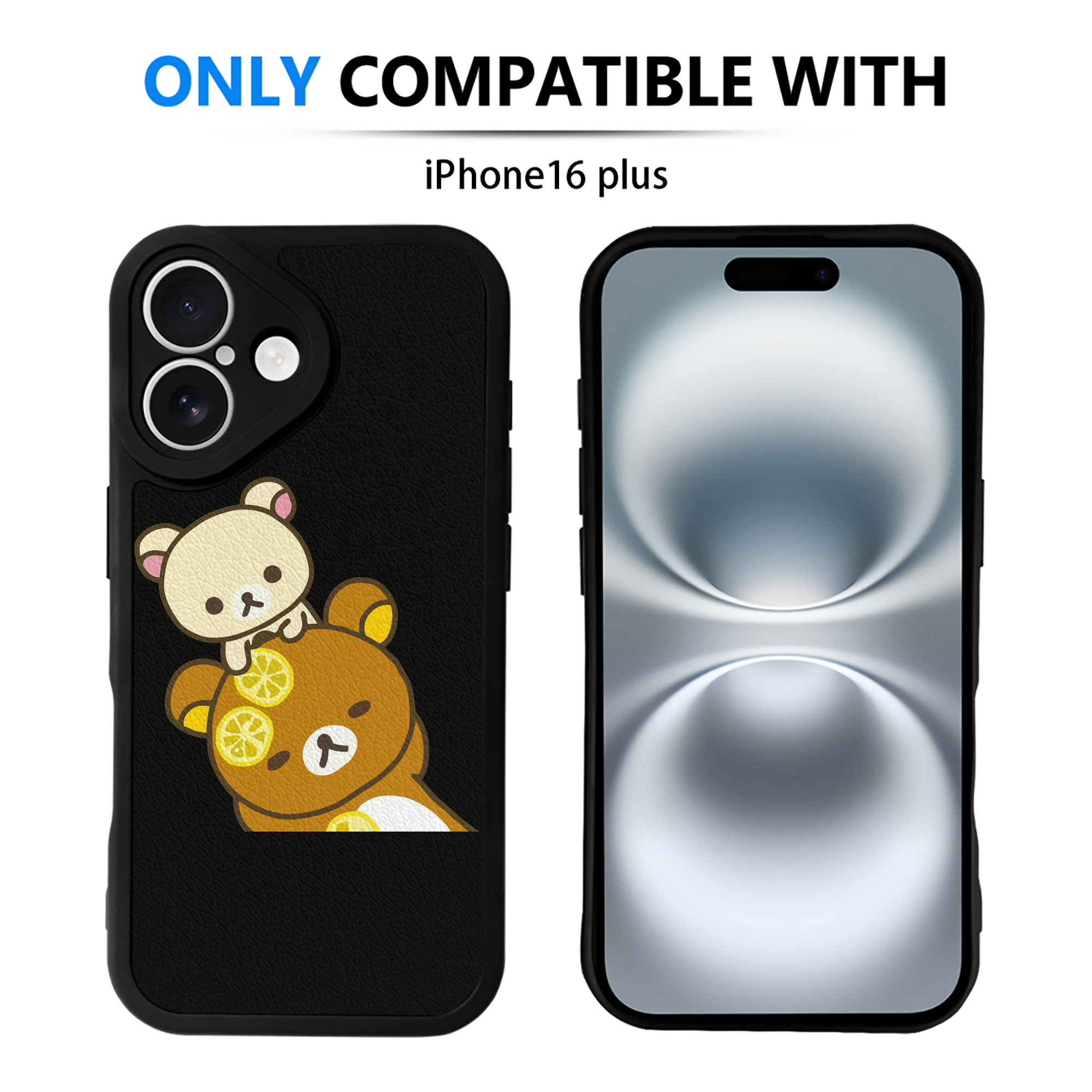 （画像用） リラックマ リラックマ キイロイトリ Rilakkuma Korilakkuma Kiiroitori 【iPhone 16シリーズ対応】シリコンスマホケース（レザー調） 材質：シリコン